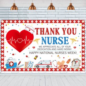 thank you nurse backdrop large size thank you nurse banner for nurse appreciation week decorations national nurses week nursing graduation party decor supplies