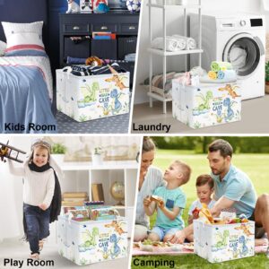 Clastyle 36L Large Rectangle Dragon Gift Basket Star Cloud Blue Book Shelf Basket with Handle Collapsible Toy Clothes Storage Basket for Kid Room Nursery