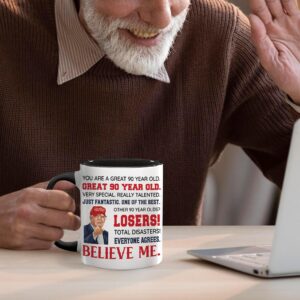 90th Birthday Gifts For Men Women, 1934 Birthday Gifts Ideas, 90th Birthday Mugs Funny, 90 Year Old Birthday Gifts For Mom, Dad, Uncle, Grandpa, Friend, Coworker, Family, 90th Ceramic Mug 11oz