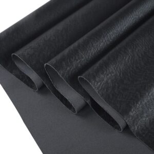 CDY Toothpick Texture Faux Leather Roll: Solid Color Faux Leather Sheets 13.8"X53" PU Fabric Leather Perfect for Crafts Handbags Wallets Jewelry Earrings Bows Making (Black)