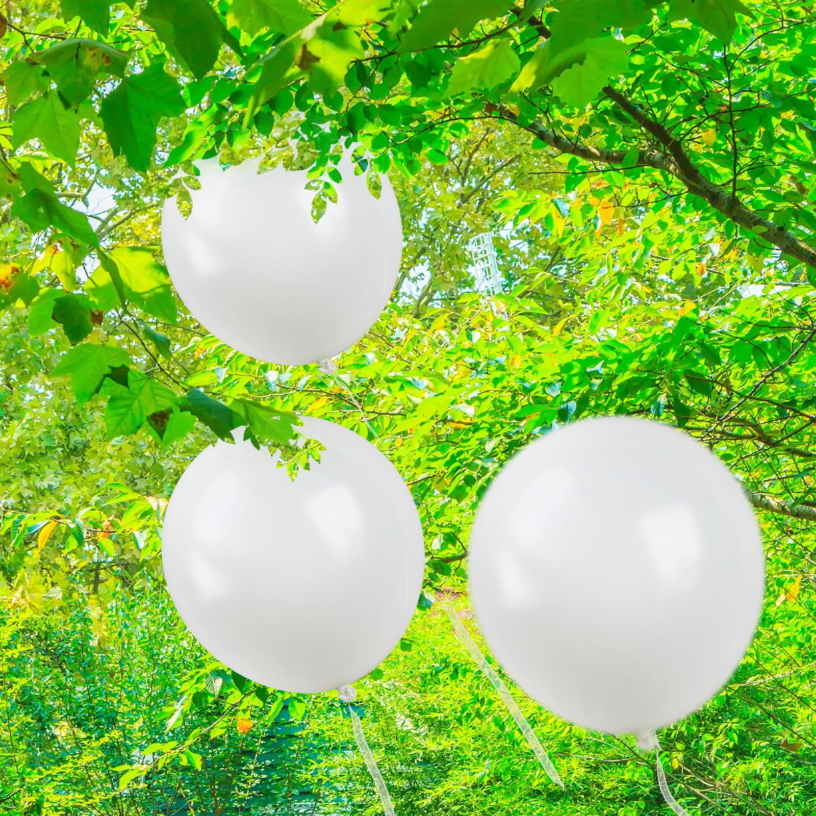 12 Pieces 18 Inch White Balloons, Large Latex Party Balloons Round Wedding Balloons Giant White Balloons Bulk for Graduation,Wedding,Baby Shower,Anniversary,Birthday Themed Party Decorations