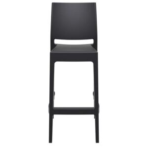 Pemberly Row 29.5" Commercial Grade Resin Barstool in Black - Set of 2