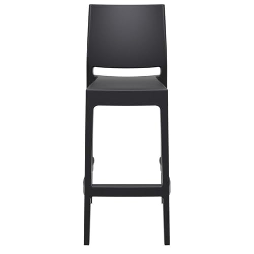 Pemberly Row 29.5" Commercial Grade Resin Barstool in Black - Set of 2