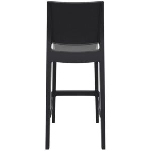 Pemberly Row 29.5" Commercial Grade Resin Barstool in Black - Set of 2