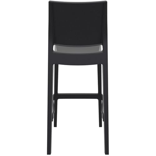 Pemberly Row 29.5" Commercial Grade Resin Barstool in Black - Set of 2