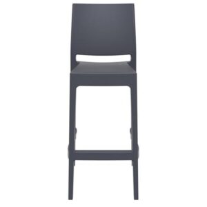 Pemberly Row 29.5" Resin Barstool in Dark Gray Finish - Set of 2