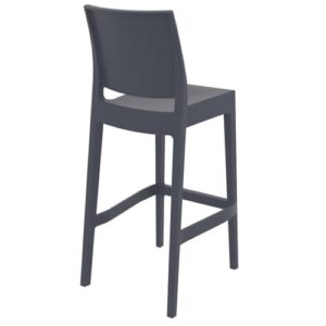 Pemberly Row 29.5" Resin Barstool in Dark Gray Finish - Set of 2