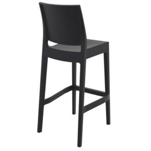 Pemberly Row 29.5" Commercial Grade Resin Barstool in Black - Set of 2