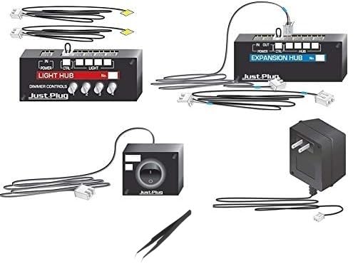 Woodland Scenics Just Plug Lighting System, Light Hub, Expansion Hub, Auxiliary Switch and Power Supply with Make Your Day Tweezers