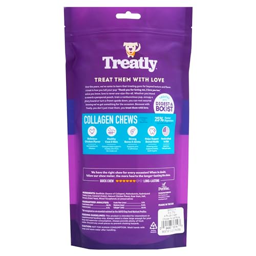 Treatly USA Collagen Rolls 9-10" Dog Chew Treats - Chicken Marinade Flavor, 4 Count/1 Pack