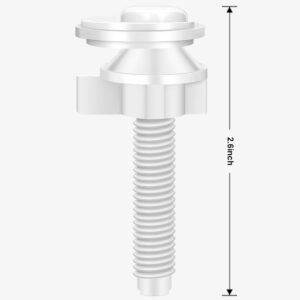 Toilet Seat Screws Universal Replacement Plastic Toilet Seat Hinge Bolt Screws with Nuts and Washers for Top Mount Toilet Seat Hinges (2 Pcs)