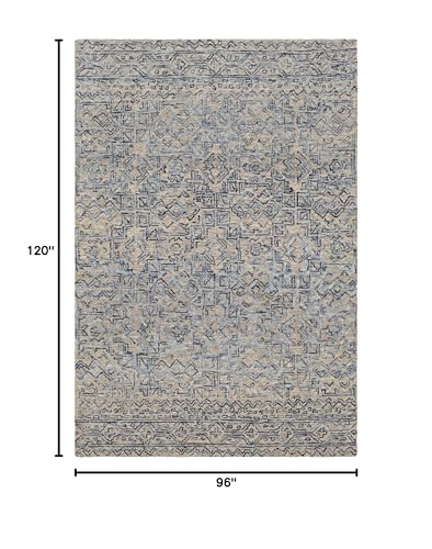 BoutiqueRugs Radisson Bohemian, Transitional Area Rug - Navy, Blue, Taupe - 8' x 10'