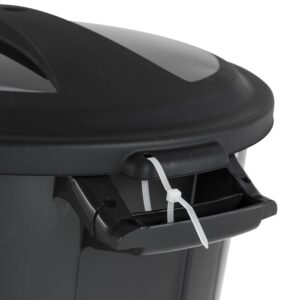 LFWCZS 20 Gallon Heavy Duty Plastic Garbage Can, Included Lid, Black, TC-20GL