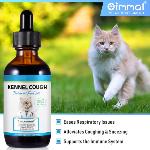 Kennel Cough for Cats, Kennel Cough Herbal Drops, Cats Cough Reliel Liquid Drop for Cats Allergy Relief, Soothes Cats Cough, Pet Health Supplies for Cat Cough Care, Chicken Flavor - 1 Pack / 2 Fl oz