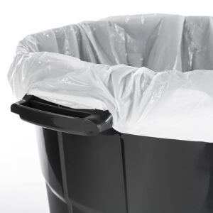 LFWCZS 20 Gallon Heavy Duty Plastic Garbage Can, Included Lid, Black, TC-20GL