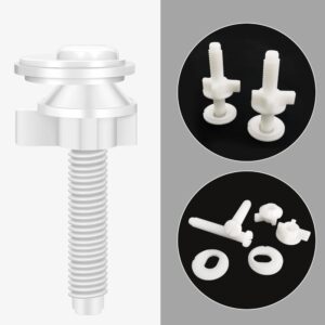 Toilet Seat Screws Universal Replacement Plastic Toilet Seat Hinge Bolt Screws with Nuts and Washers for Top Mount Toilet Seat Hinges (2 Pcs)