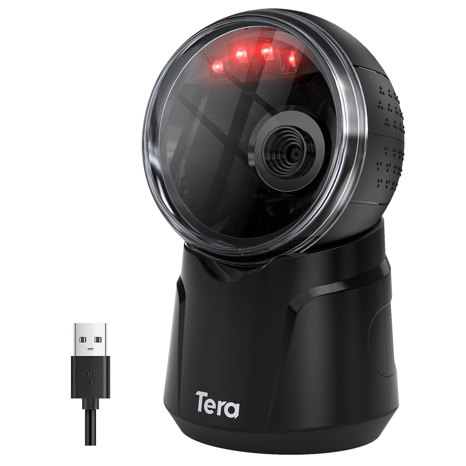 Tera Barcode Scanner Desktop Omnidirectional: 1D 2D QR Hands Free USB Wired Bar Code Reader Adjustable Scan Head Plug and Play for POS Supermarket Retail Store Mobile Payment Model 9000