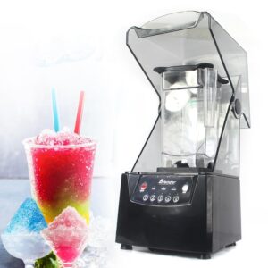 2600w commercial smoothie maker blender with soundproof cover, low noise 1.8l/0.48gallon fruit juicer ice smoothie mixer blender timed countertop blender for shakes and smoothies