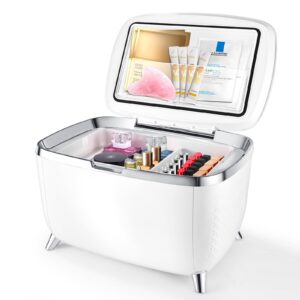 personal 6 liters mini skincare fridge, cosmetic fridge, portable makeup cooler refrigerator for beauty products, beverage, bedroom, home, office