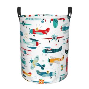 wansin laundry hamper foldable laundry basket waterproof storage basket airplane toy storage organizer large clothes hamper for home 19.7x15.7 inch