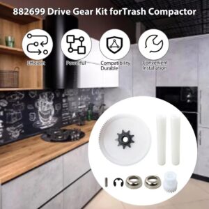 Trash Compactor Drive Gear Kit Fit for Whirlpool 882699 (AP3122987) Replaces 14211018, 41001084, 4149667, 4154800, 4163381, 4163385, 7-49046, 7-49052, 7-49130, 7-76839, Y776839, Y777124