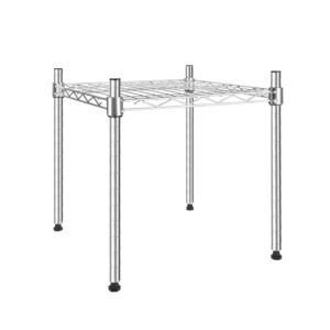 healsmart heavy duty shelving unit, wire metal stackable storage, 1-tier shelf, chrome, 15" w x 13.8" d x 15" h