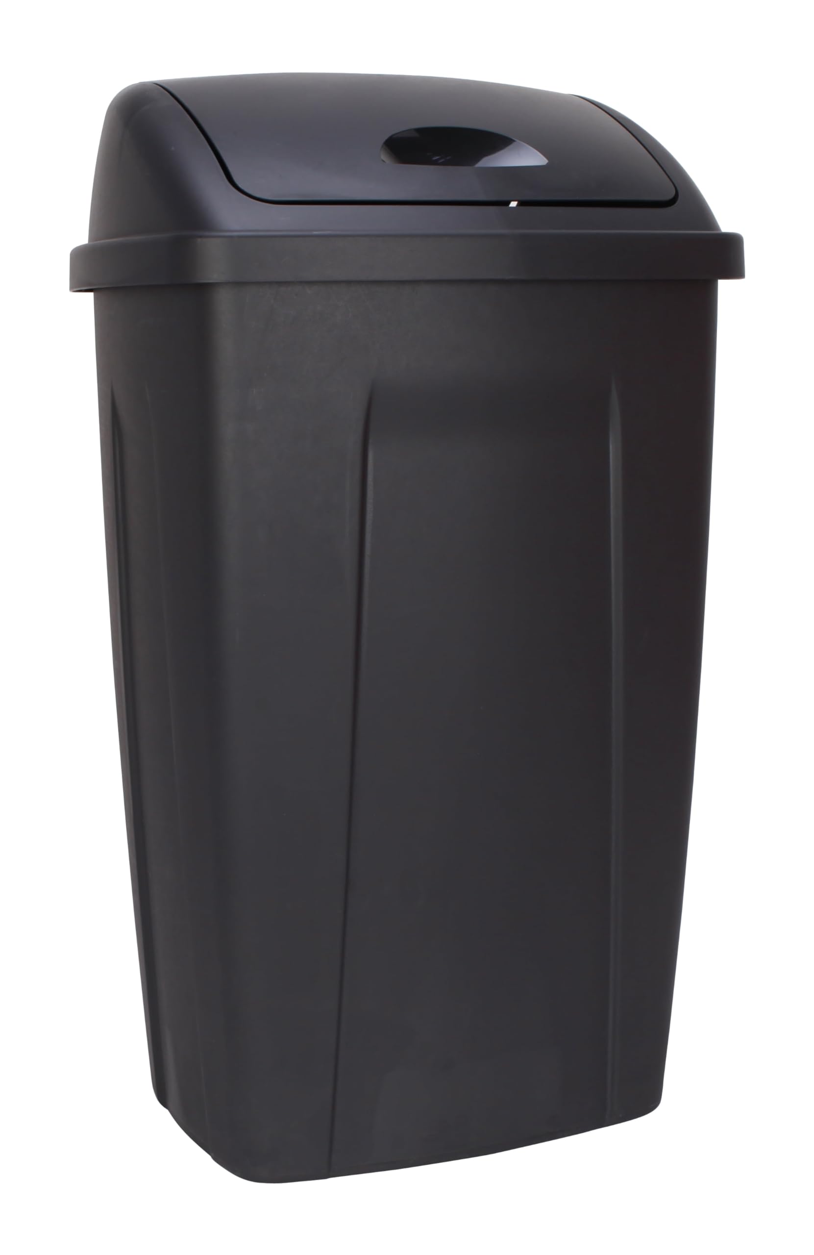 LFWCZS 13 Gallon Trash Can, Plastic Swing Top Kitchen Garbage Trash Can, Black