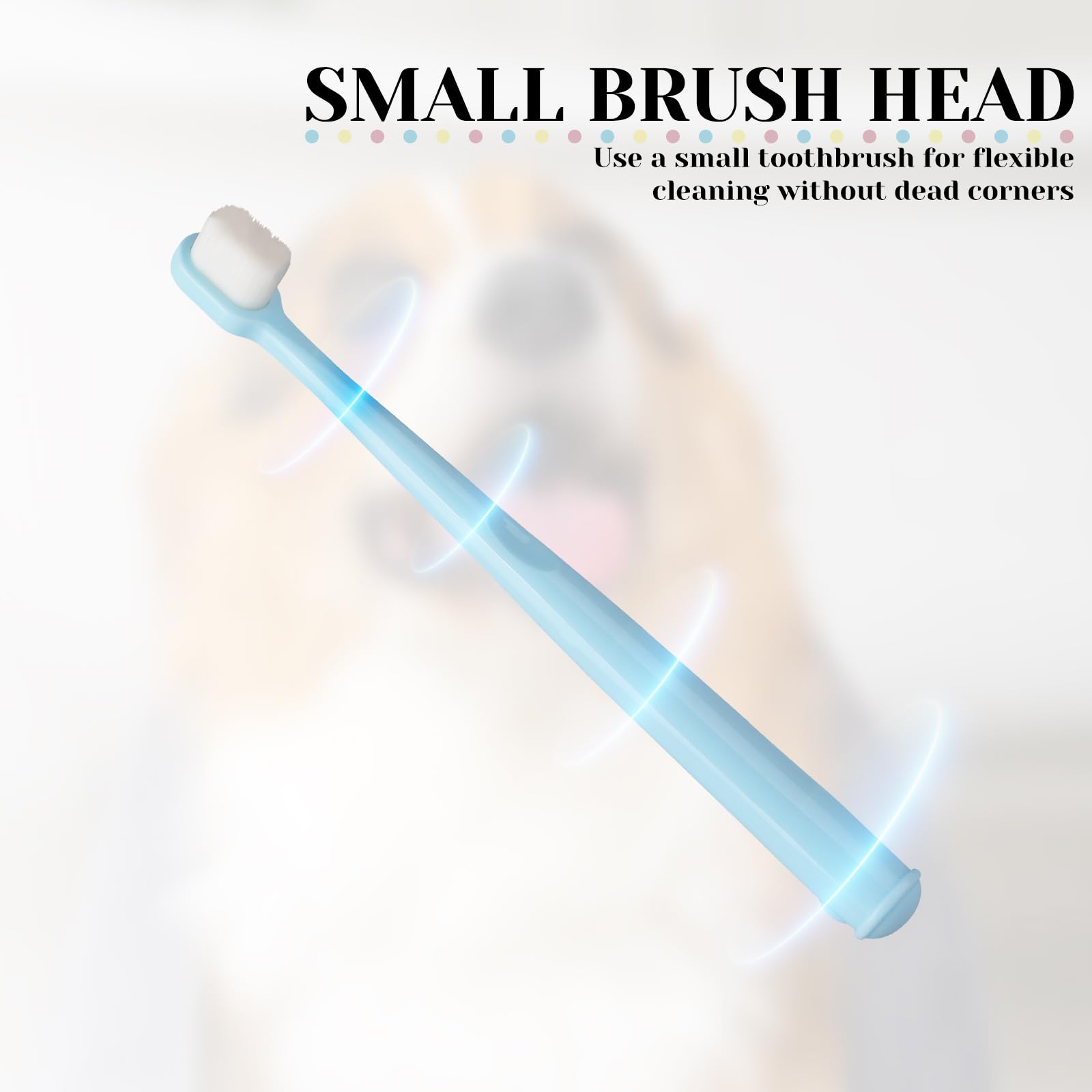 KALIONE 3 Pack Pet Cat Dog Toothbrush, Extra Soft Smal Dog Dental Care Toothbrush, Puppy Dental Cleaning Teeth Brushes for Small Dog Cat, Pet Deep Clean Dense Brush