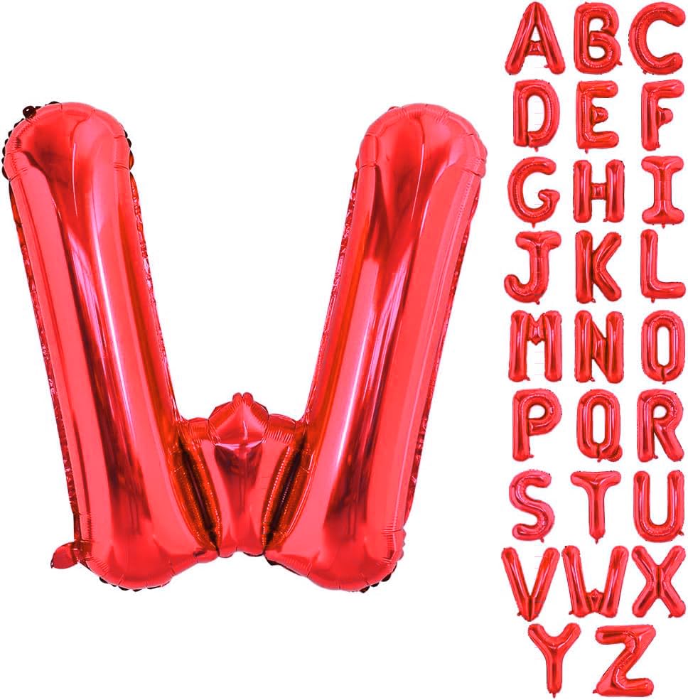 40 Inch Large Red Letter W Balloons Alphabet W Letter Balloons Foil Mylar Big Letter Balloons for Birthday Party Anniversary New Year Graduation Wedding Decorations