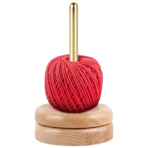 wooden yarn holder revolving yarn ball stand rotatable beech wood yarn skein spinner spindle wooden sewing crocheting tool yarn thread holder dispenser for knitting