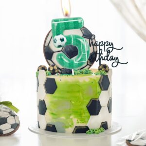 Green Soccer 10th Birthday Candles Number 10 Candle Cake Topper Green Soccer Party Decorations Happy 10th Birthday Cake Decorations for Boys Girls Kids Sporty Green Soccer Party Supplies