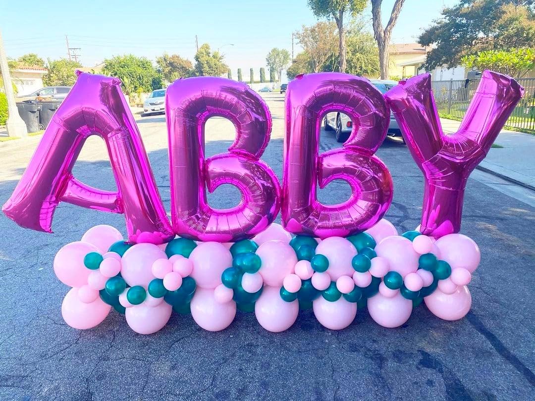 40 Inch Large Hot Pink Letter T Balloons Alphabet T Letter Balloons Foil Mylar Letter A Balloons for Birthday Party Anniversary New Year Graduation Wedding