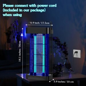 Electric Bug Zapper Indoor Outdoor 20w Insect Killer Mosquito Zapper Black Flying Insect Traps with Power Cord Mosquito Killer for Home Backyard Farm Patio Garage