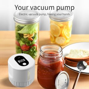 Bolisiya Everjar Mason Jar Vacuum, Ever Jar Vacuum Sealer, Mason Jar Vacuum Sealer, Automatic Cordless Can Sealer Kit, for Wide and Regular Mouth Jars (Mix*2)