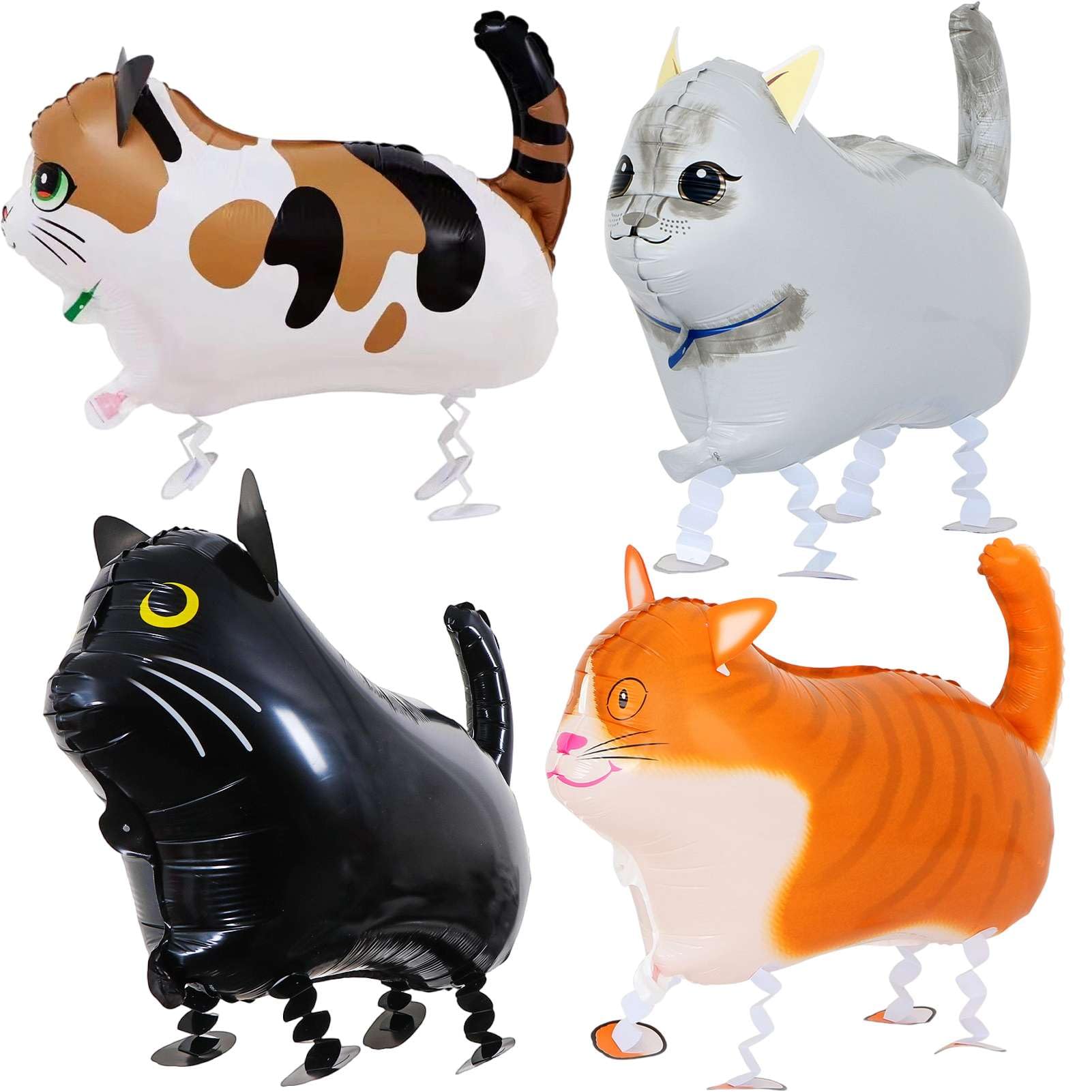 4 Pack Walking Cat Balloons Animal Pet Cat Balloons Cat Balloons for Kids Birthday Party Pet Cat Theme Birthday Party Decorations