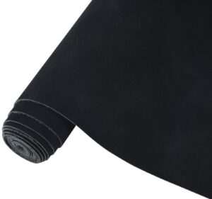 cdy frosted faux leather sheets: 35x135cm black soft faux suede fabric synthetic material pu solid color faux leather roll for upholstery crafts, diy sewing (black)