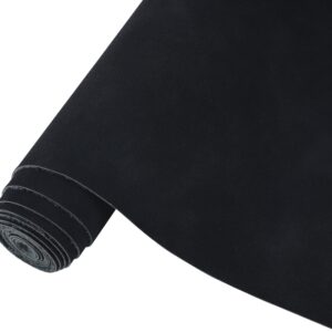 CDY Frosted Faux Leather Sheets: 35x135cm Black Soft Faux Suede Fabric Synthetic Material PU Solid Color Faux Leather Roll for Upholstery Crafts, DIY Sewing (Black)