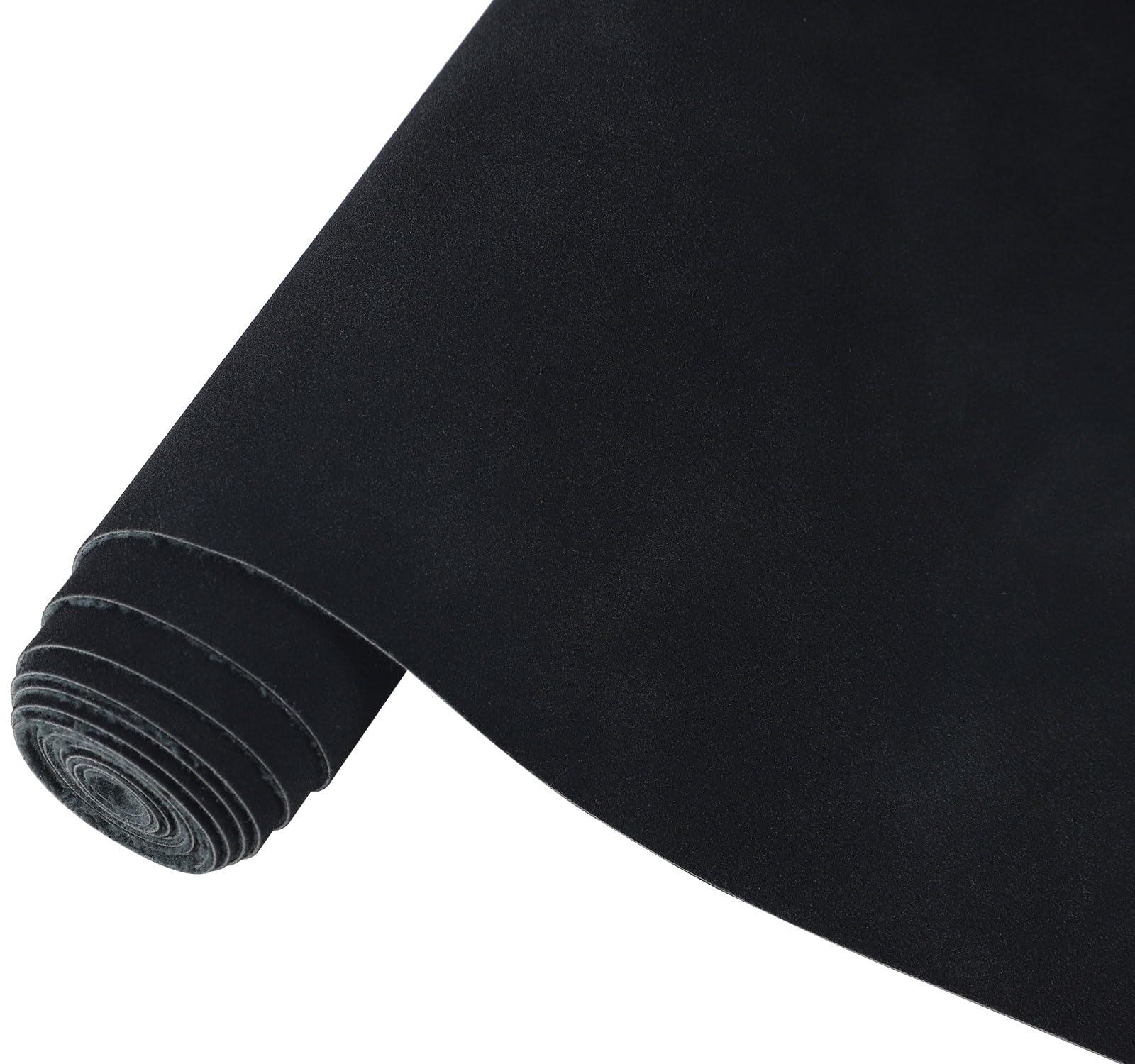 CDY Frosted Faux Leather Sheets: 35x135cm Black Soft Faux Suede Fabric Synthetic Material PU Solid Color Faux Leather Roll for Upholstery Crafts, DIY Sewing (Black)