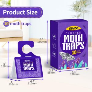 Clothes Moth Traps, 10 Pack Pheromones Clothing Moth Trap with Lure for Closets & Wardrobes, Carpet and Fabric Moth, Moth Treatment & Prevention for Indoor