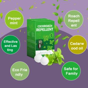 36 Pack Powerful Roach Repellent for Kitchen - Cockroach Repellent for Indoor and Outdoor, Natural Peppermint Oil to Keep Roach Away from House Closet Office Hotel Garage, Safe Around Pets & Plants