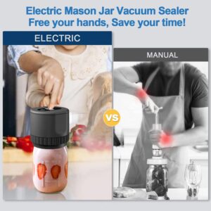 Bolisiya Everjar Mason Jar Vacuum, Ever Jar Vacuum Sealer, Mason Jar Vacuum Sealer, Automatic Cordless Can Sealer Kit, for Wide and Regular Mouth Jars (Mix*2)