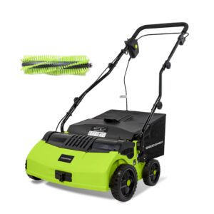 greensweep v2 - artificial grass electric sweeper rake vacuum 45l collection bag,5 adjustable heights, foldable handle & extra brush