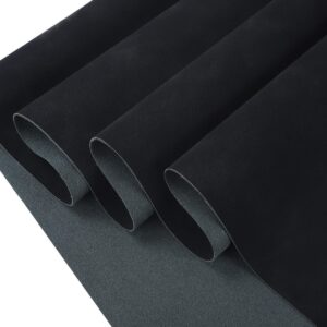 CDY Frosted Faux Leather Sheets: 35x135cm Black Soft Faux Suede Fabric Synthetic Material PU Solid Color Faux Leather Roll for Upholstery Crafts, DIY Sewing (Black)