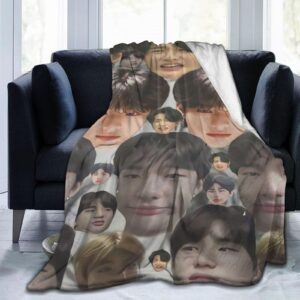 stray kids hyunjin blanket ultra-soft micro fleece blankets throw blankets decoration gift for decor home sofa,office,dormitory bed car camp couch all seasons