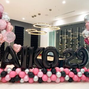 Black Letter K Balloons, 40 Inch Alphabet K Letter Balloons Foil Mylar Big Letter Balloons for Birthday Party Anniversary New Year Graduation Wedding Decorations