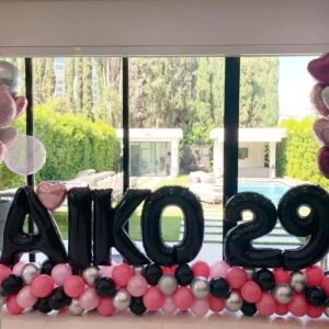 Black Letter K Balloons, 40 Inch Alphabet K Letter Balloons Foil Mylar Big Letter Balloons for Birthday Party Anniversary New Year Graduation Wedding Decorations