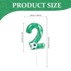 Green Soccer 10th Birthday Candles Number 10 Candle Cake Topper Green Soccer Party Decorations Happy 10th Birthday Cake Decorations for Boys Girls Kids Sporty Green Soccer Party Supplies