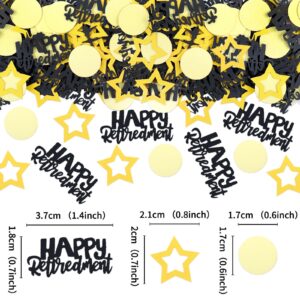 Keaziu 100PCS Happy Retirement Confetti Star Retirement Table Confetti Decorations Black Gold Happy Retirement Confetti Retirement Table Decorations Confetti