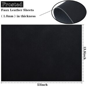 CDY Frosted Faux Leather Sheets: 35x135cm Black Soft Faux Suede Fabric Synthetic Material PU Solid Color Faux Leather Roll for Upholstery Crafts, DIY Sewing (Black)