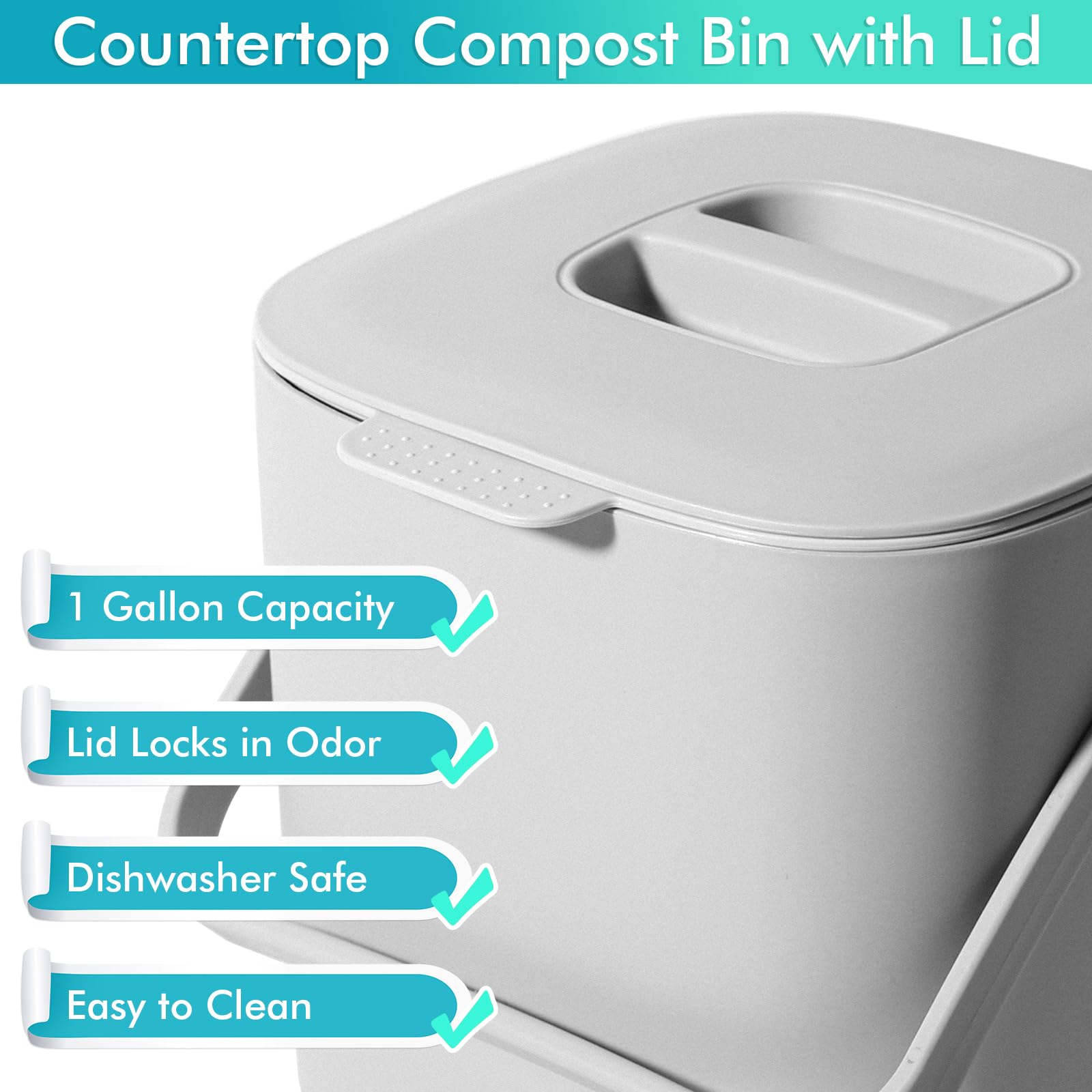 RYTOXILO Small Compost Bin Kitchen - 1 Gallon Countertop Compost Bin with Lid, Indoor Compost Bins with Inner Sieve, Food Waste Bin for Kitchen Compost, Kitchen Food Scrap Pail Bucket